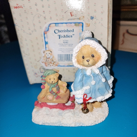 Vintage Retired Mary Cherished Teddies Sleding - Picture 4 of 5